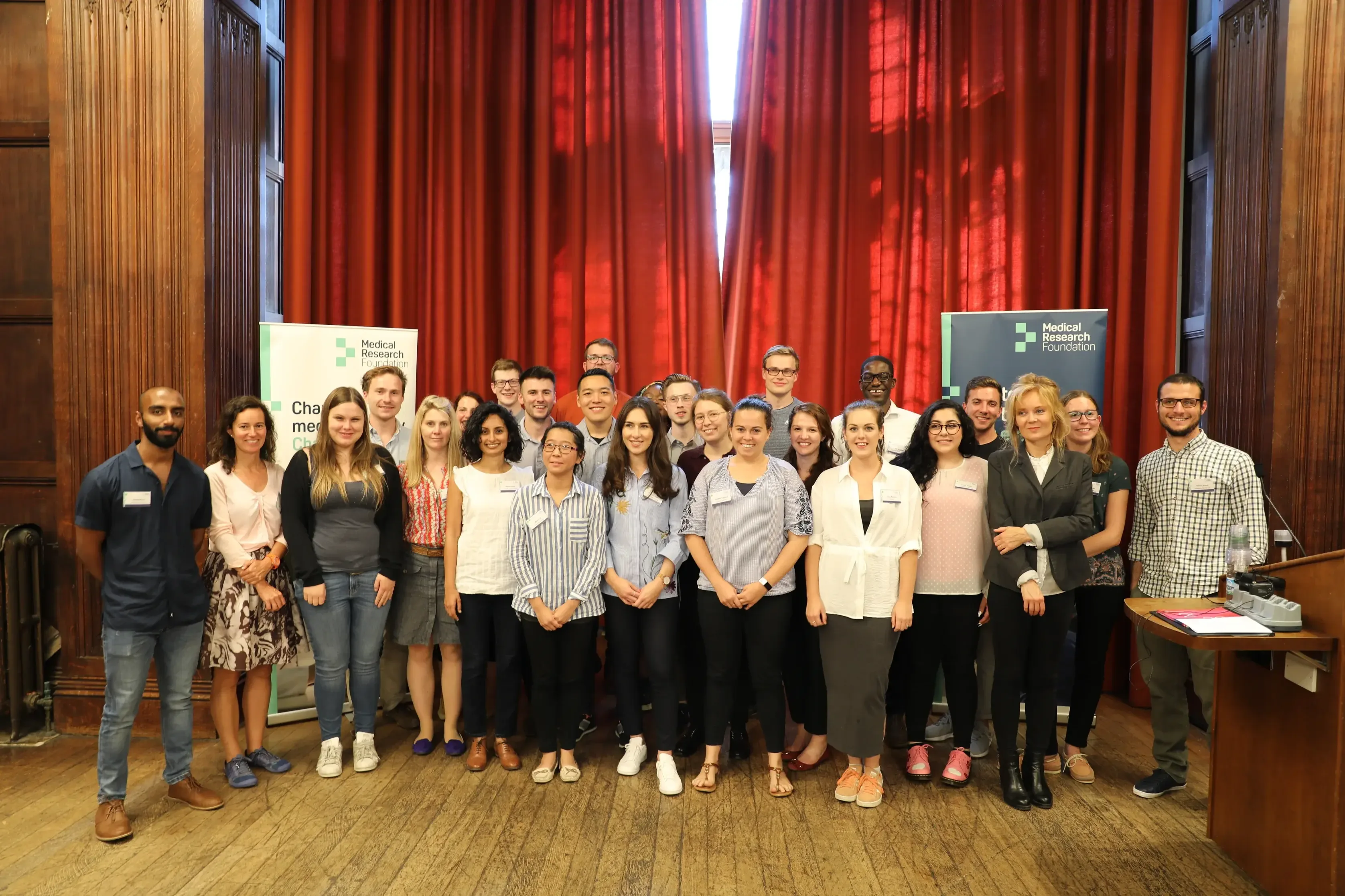 Group shot of researchers on the PhD Training Programme in Anti-microbial Resistance Research
