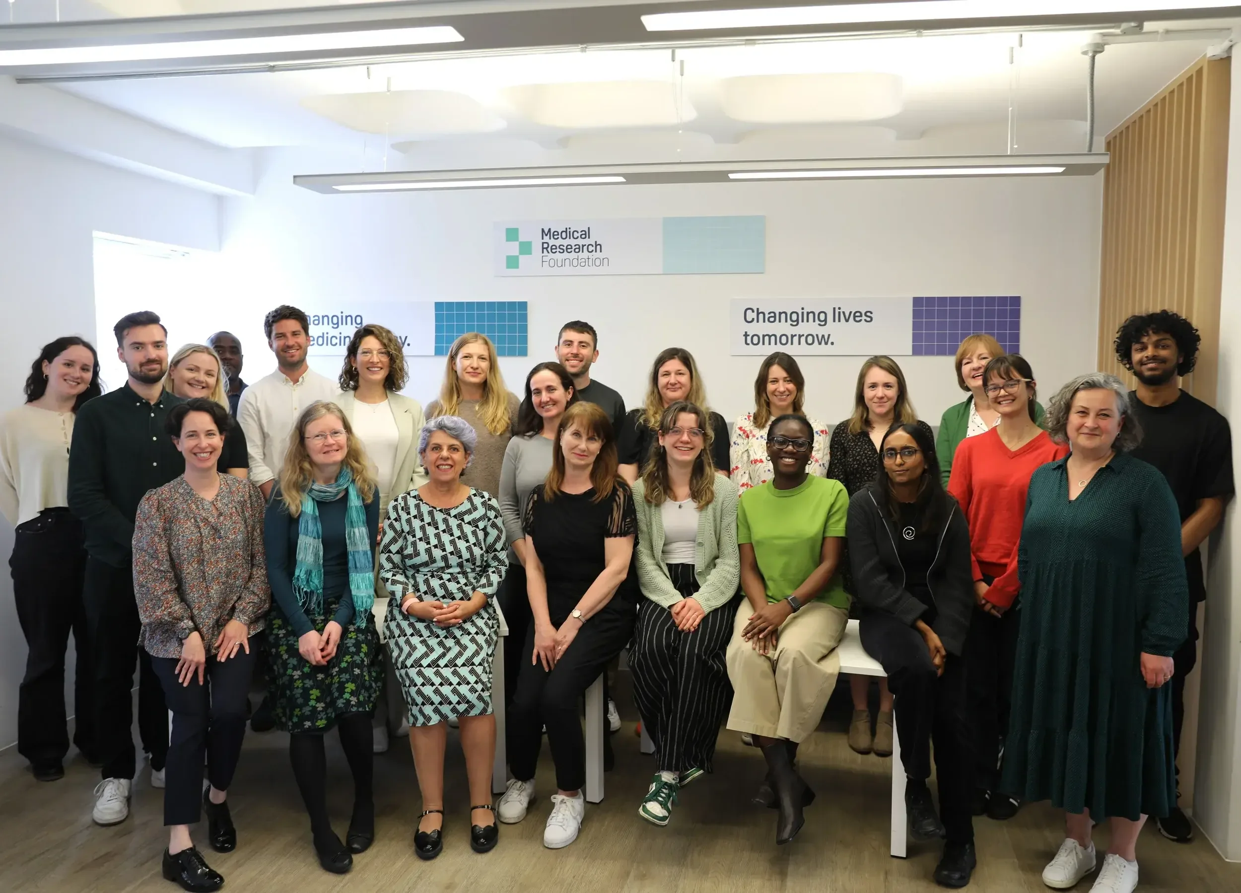 Our staff team pictured in the Medical Research Foundation office