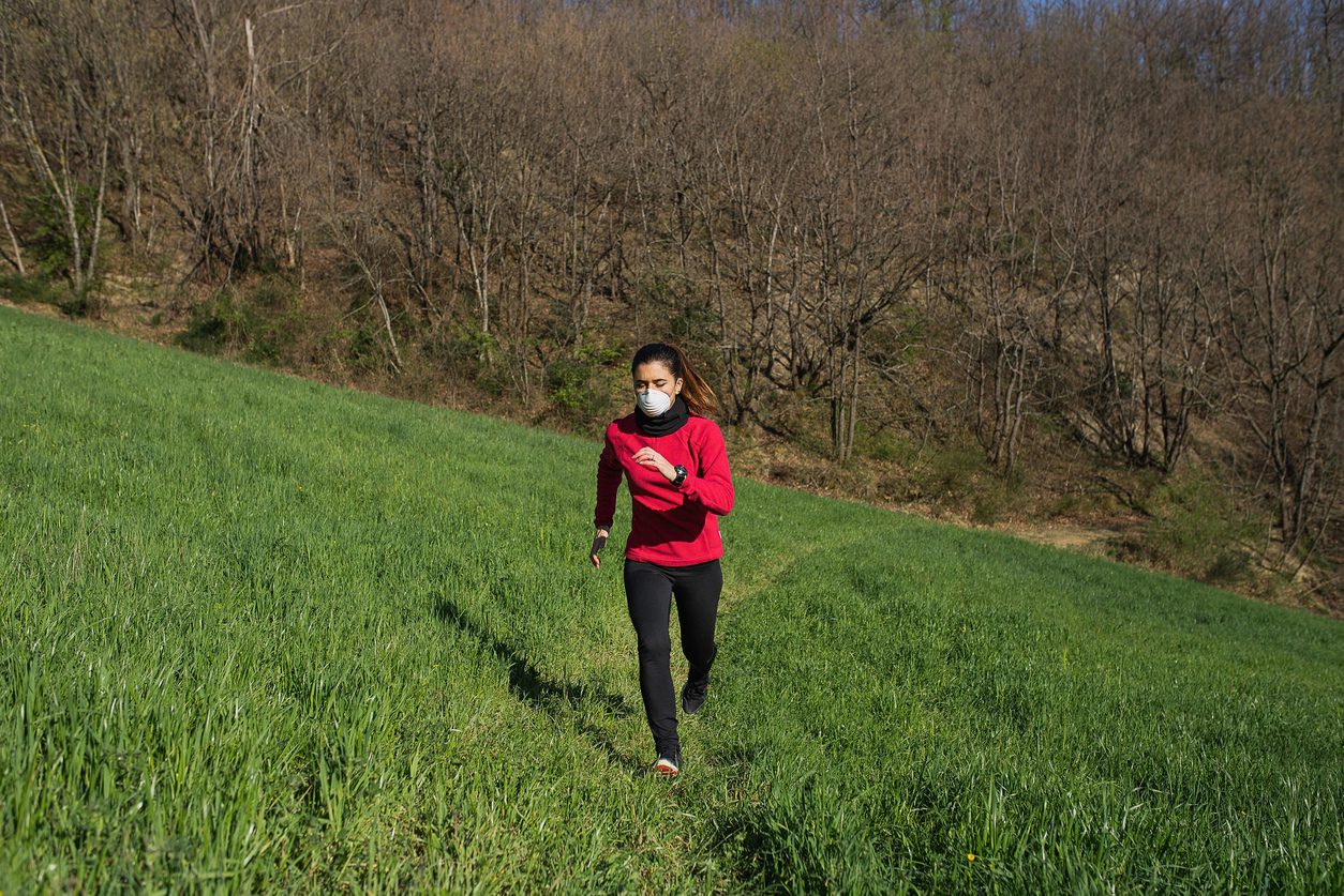 A person exercising during the pandemic